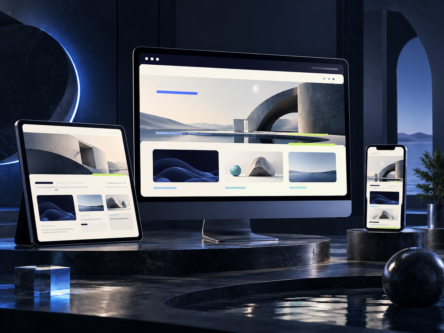 Responsive website experience across desktop, tablet and mobile